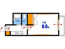 メゾンソレイユ 1Kの間取図画像