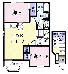 クレストール21 2LDKの間取図画像