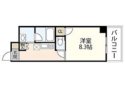 GoldCourt楽々園 1Kの間取図画像