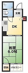 コーポラス寺町 1DKの間取図画像