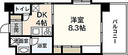 フォーラム牛田-7 1DKの間取図画像
