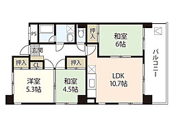 倉本ビル 3LDKの間取図画像