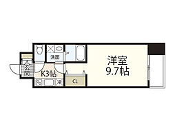 ルピナス五日市中央 1Kの間取図画像