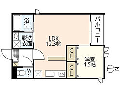 レガリストグラシア五日市 1LDKの間取図画像
