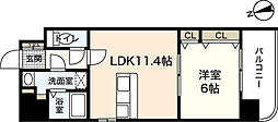 ビリオネアS竹屋 1LDKの間取図画像