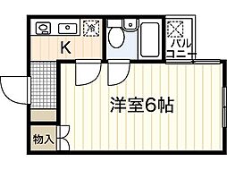 Dハイム 1Kの間取図画像