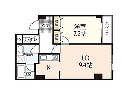 カーサ和光 1LDKの間取図画像