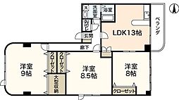 ウィンディア八幡 3LDKの間取図画像