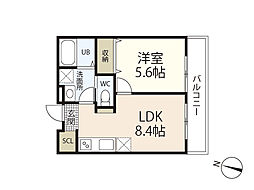 ソフィアコート海田昭和町Annex 1LDKの間取図画像