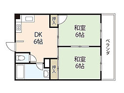 堀田ビル 2DKの間取図画像