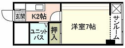第3中国技建ビル ワンルームの間取図画像