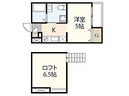 zwei ワンルームの間取図画像