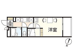 レオパレス東蟹屋 1Kの間取図画像