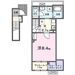 メゾン・セレニテ C 1Kの間取図画像