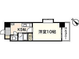 ラフィーネN 1Kの間取図画像