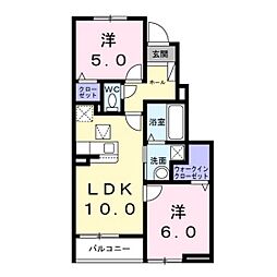 ルミナス 2LDKの間取図画像