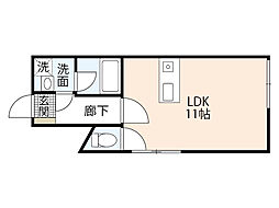 M・テラス藤垂園参番館 ワンルームの間取図画像