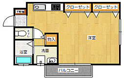 メゾンさつき ワンルームの間取図画像