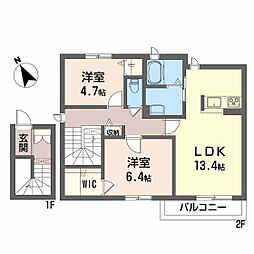 サンハイツSN 2LDKの間取図画像