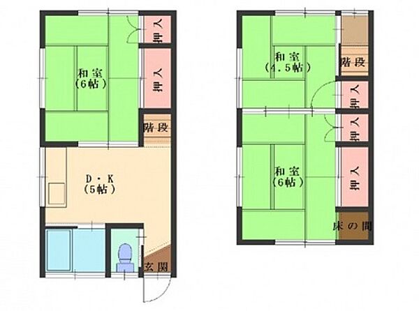 広島県広島市佐伯区五日市中央5丁目(賃貸一戸建3DK・--・37.00㎡)の写真 その2