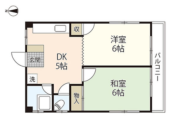 亀田ビル（本川町） ｜広島県広島市中区本川町2丁目(賃貸マンション2DK・4階・34.00㎡)の写真 その2