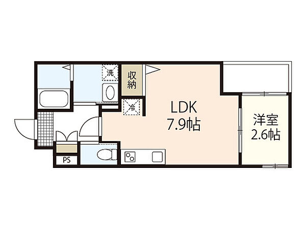 広島県広島市中区西川口町(賃貸アパート1DK・1階・27.63㎡)の写真 その2