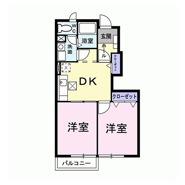 広島県広島市佐伯区五日市町皆賀(賃貸アパート2DK・1階・42.77㎡)の写真 その2