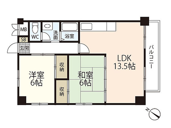 カオルハイム ｜広島県広島市西区己斐本町1丁目(賃貸マンション2LDK・4階・57.95㎡)の写真 その2