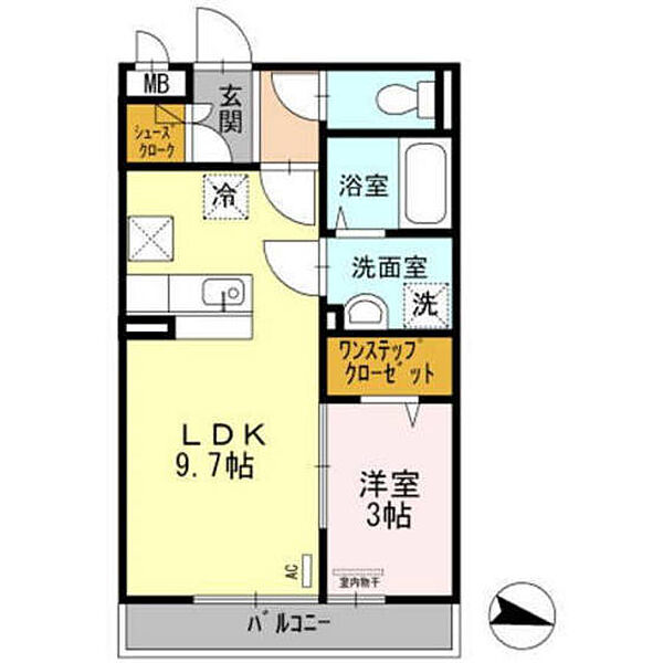 広島県広島市佐伯区吉見園(賃貸アパート1LDK・1階・33.39㎡)の写真 その2