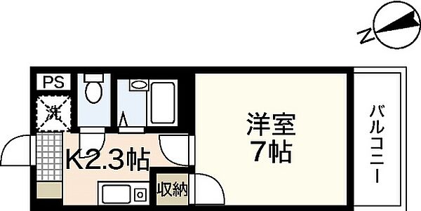 広島県広島市安佐南区中筋1丁目(賃貸マンション1K・2階・22.60㎡)の写真 その2