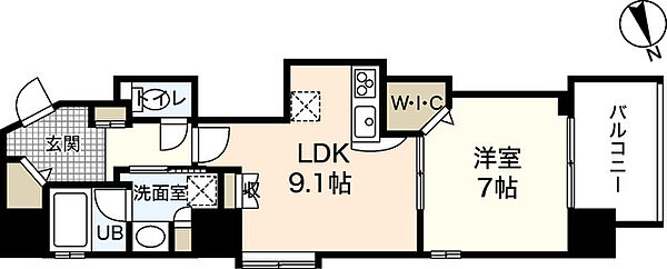 ベルメゾン　フローレンス ｜広島県広島市中区小網町(賃貸マンション1LDK・9階・43.84㎡)の写真 その2