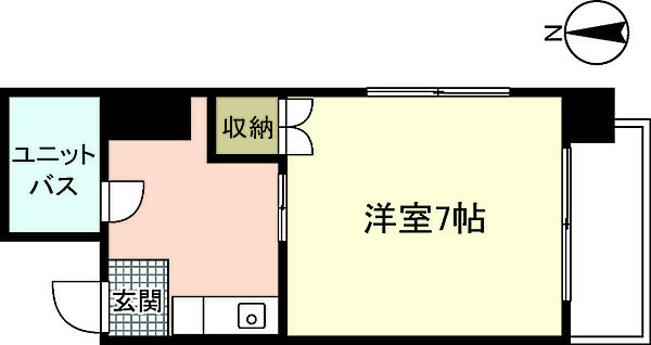 第3中川コーポラス ｜広島県広島市東区牛田南1丁目(賃貸マンション1K・7階・21.54㎡)の写真 その2