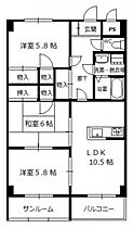 広島県広島市安佐南区緑井3丁目（賃貸マンション3LDK・3階・76.70㎡） その2