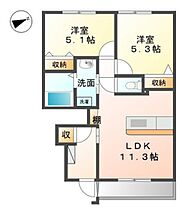 広島県安芸郡海田町東1丁目（賃貸アパート2LDK・1階・49.44㎡） その2