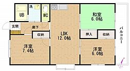 プリンスビル 3LDKの間取図画像