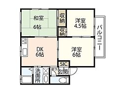 セジュール011 3DKの間取図画像
