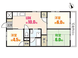 ハイコーポ西原 3LDKの間取図画像