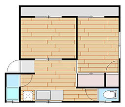 安芸ビル 2DKの間取図画像