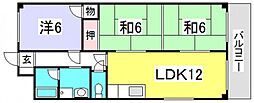 みのうコーポ 3LDKの間取図画像