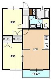 KEM-KAJITAAPARTMENT 2LDKの間取図画像