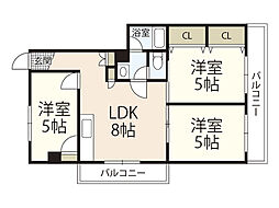 舟入安本ビル 3LDKの間取図画像