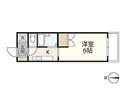 コーポヤマガタ 1Kの間取図画像