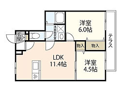 ヘーベルメゾンレ・セーナ 2LDKの間取図画像