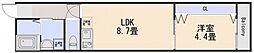クレスト山本I 1LDKの間取図画像