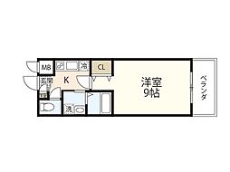 TOR1stBLD. 7階1Kの間取り