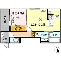 プラトーメゾン 1LDKの間取図画像