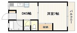 シトラス比治山本町 1DKの間取図画像
