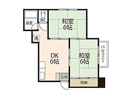 木原マンション 2LDKの間取図画像