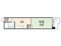 ホームズヤマグチ 1DKの間取図画像