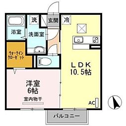 カムクワット戸坂 1LDKの間取図画像